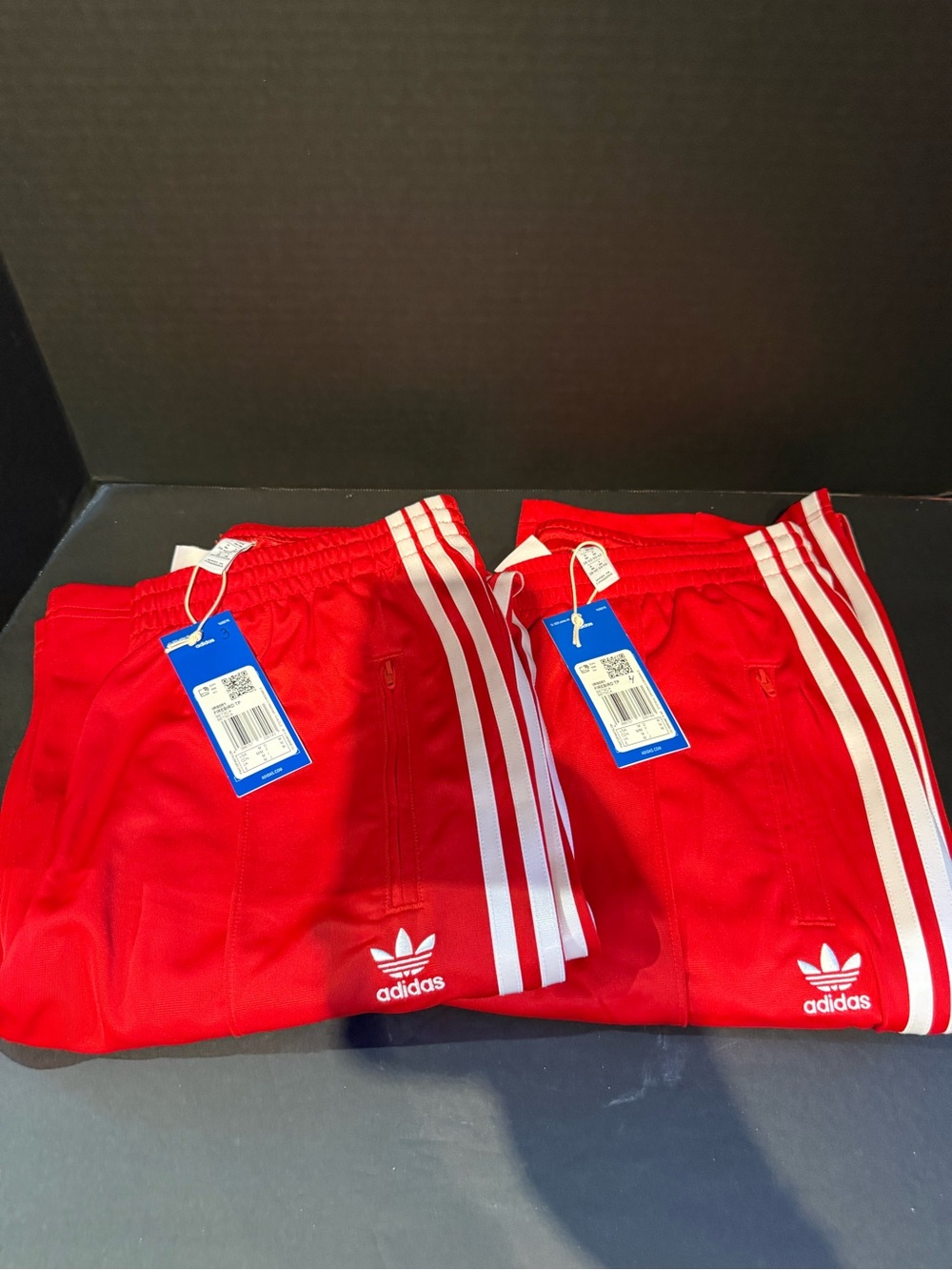 Adidas women’s Red Track Pants with White Stripes size medium - Picture 3 of 4